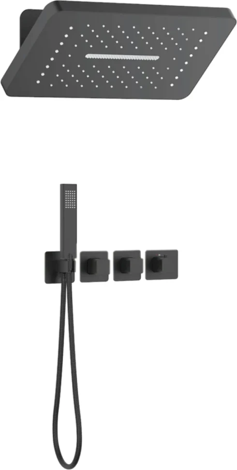 Душевой комплект Timo Petruma SX-5249/03SM С ВНУТРЕННЕЙ ЧАСТЬЮ, с термостатом, матовый черный