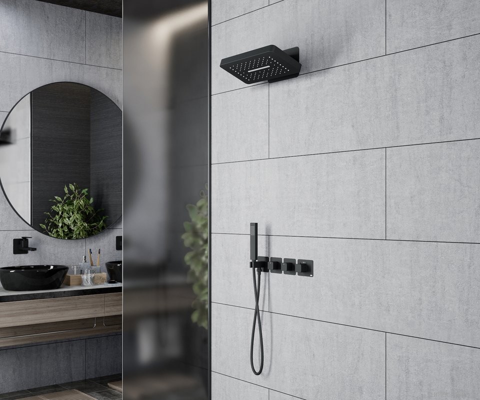 Душевой комплект Timo Petruma SX-5249/03SM С ВНУТРЕННЕЙ ЧАСТЬЮ, с термостатом, матовый черный