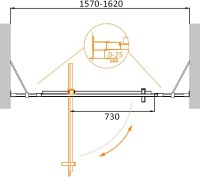 Душевая дверь в нишу Cezares Molveno BA 12 100+60 C Cr IV