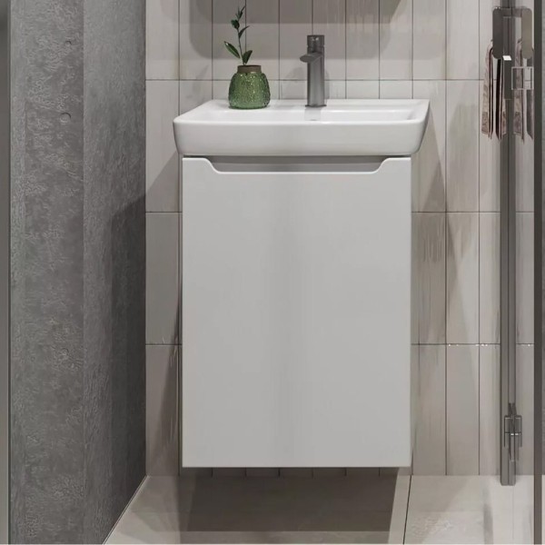 Тумба с раковиной SanStar Bianca 50 подвесная, белая, раковина Универсал Томь 50