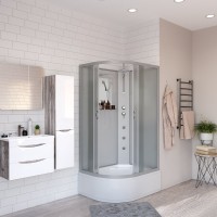 Душевая кабина Niagara Classic NG-2310-14RBKTG 120х80 см, без крыши, с гидромассажем и тропическим  душем