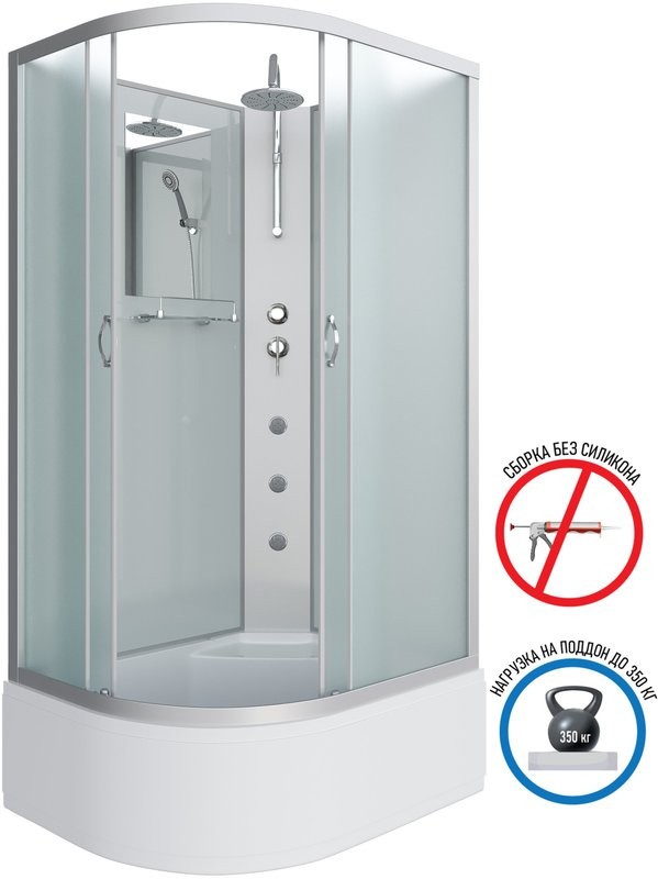 Душевая кабина Niagara Classic NG-2310-14RBKTG 120х80 см, без крыши, с гидромассажем и тропическим  душем