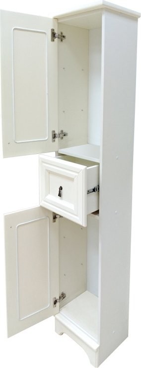 Шкаф пенал для ванной Misty Лувр L слоновая кость