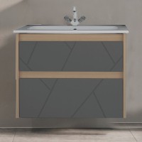 Мебель для ванной комнаты ASB-Mebel Диана 60 серая, дуб янтарный