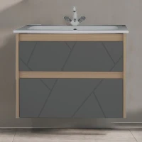 Мебель для ванной комнаты ASB-Mebel Диана 60 серая, дуб янтарный