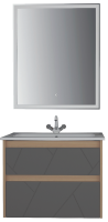 Мебель для ванной комнаты ASB-Mebel Диана 60 серая, дуб янтарный