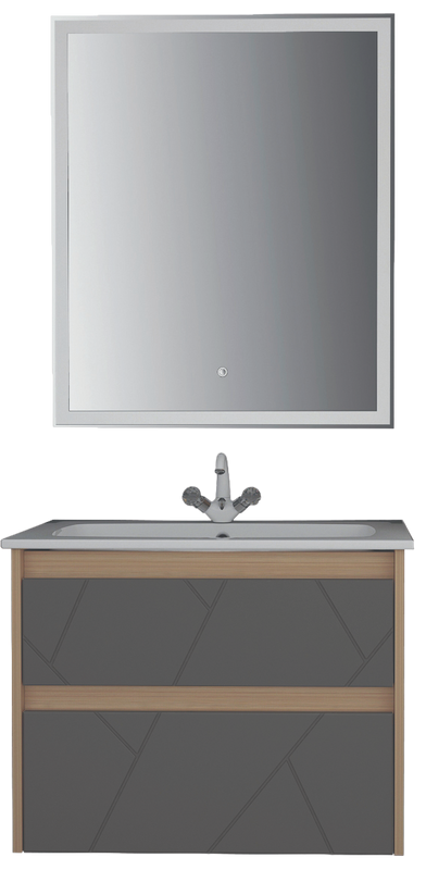Мебель для ванной комнаты ASB-Mebel Диана 60 серая, дуб янтарный