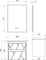 Мебель для ванной комнаты ASB-Mebel Диана 60 серая, дуб янтарный