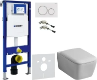 Комплект Унитаз подвесной Geberit iCon Square 201950000 + Крышка Square 571910000 + Крепления Duofix 111.815.00.1 к стене + Звукоизоляция + Инсталляция UP 320 111.300.00.5 + Кнопка Sigma 20 115.882.11.1 белая