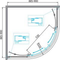 Душевой уголок BelBagno Due R 2 90 C Cr