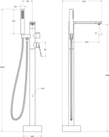 Напольный смеситель для ванны с душем Cezares Comfort VDP-01