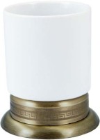 Набор Стакан Boheme Medici 10612 бронза, керамический + Мыльница 10611 керамическая, бронзовая, белая