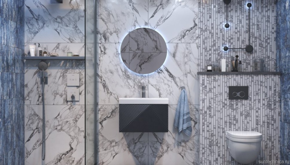 Мебель для ванной комнаты Velvex Edge 60.1Y подвесная, графит