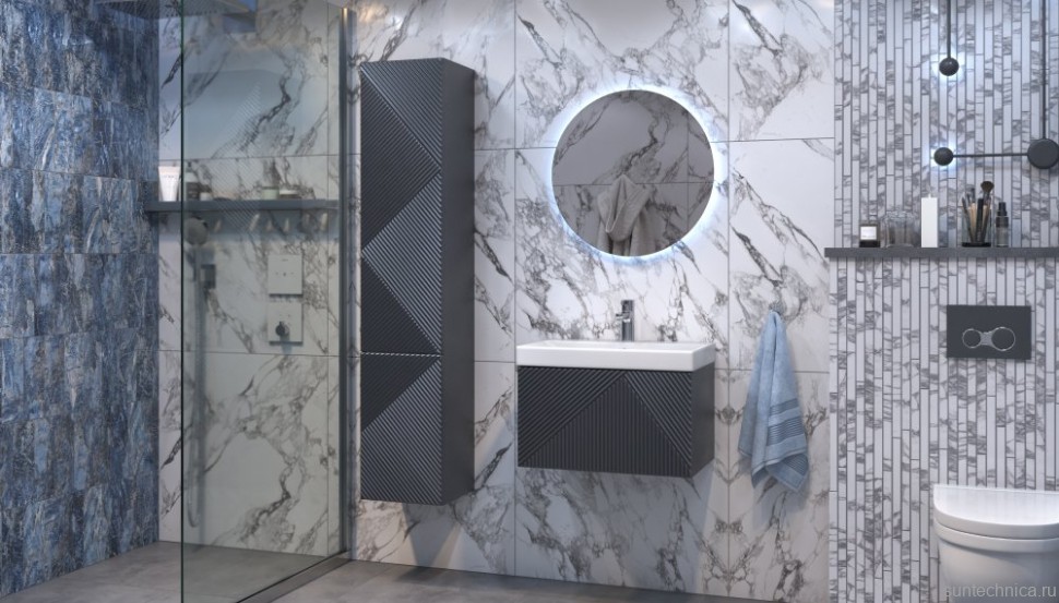 Мебель для ванной комнаты Velvex Edge 60.1Y подвесная, графит