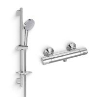 Душевой комплект Термостат Jacob Delafon July E8455-CP для душа + Гарнитур Awaken E99898RU-CP