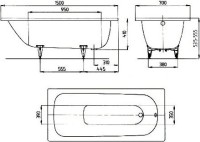 Стальная ванна Kaldewei Advantage Saniform Plus 361-1 150x70 см, пристенная, на ножках, с самоочищающимся покрытием
