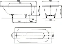 Стальная ванна Kaldewei Advantage Saniform Plus 361-1 150x70 см, пристенная, на ножках, с самоочищающимся покрытием