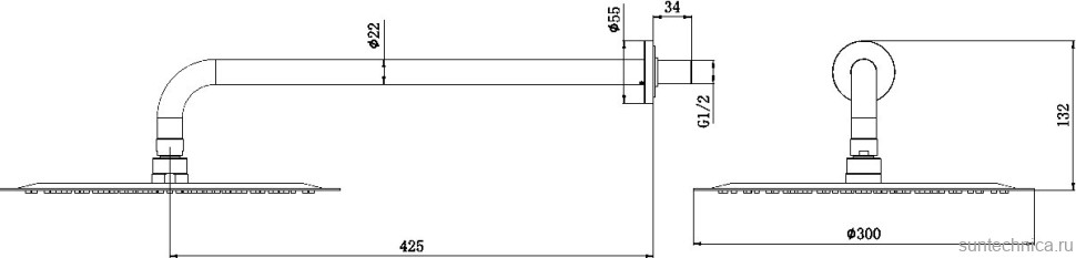 Верхний душ Allen Brau Priority 5.31A17-MG графит