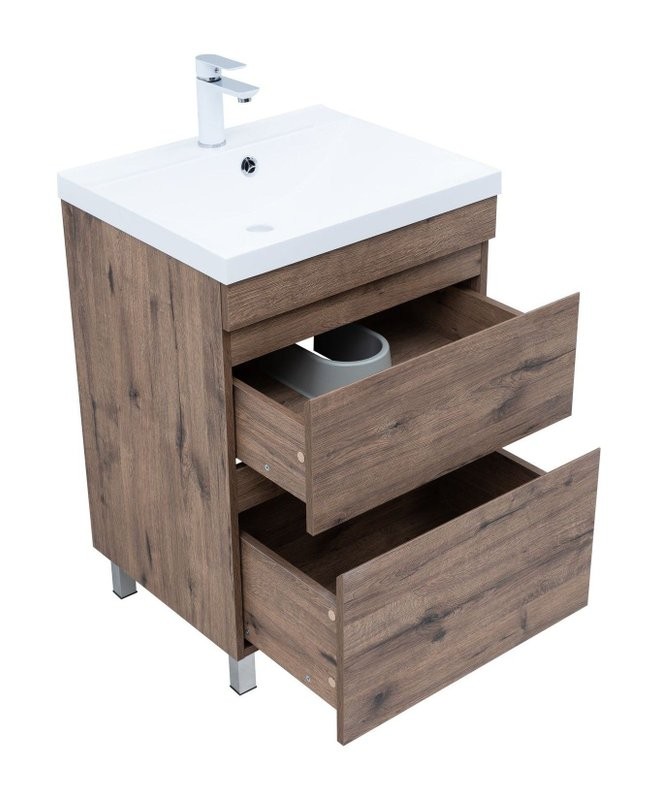 Тумба под раковину Aquanet Нота New 60 напольная, дуб веллингтон табак