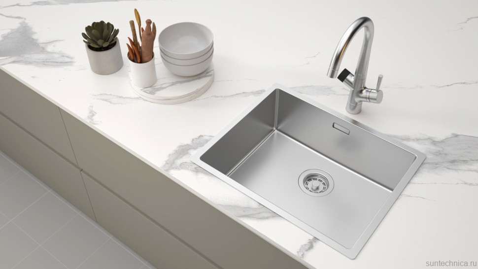 Комплект Мойка Paulmark Lassan LA54-BS сталь + Измельчитель Intenso