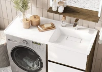 Тумба с раковиной AQUATON Лондри 60 R, дуб кантри, белый