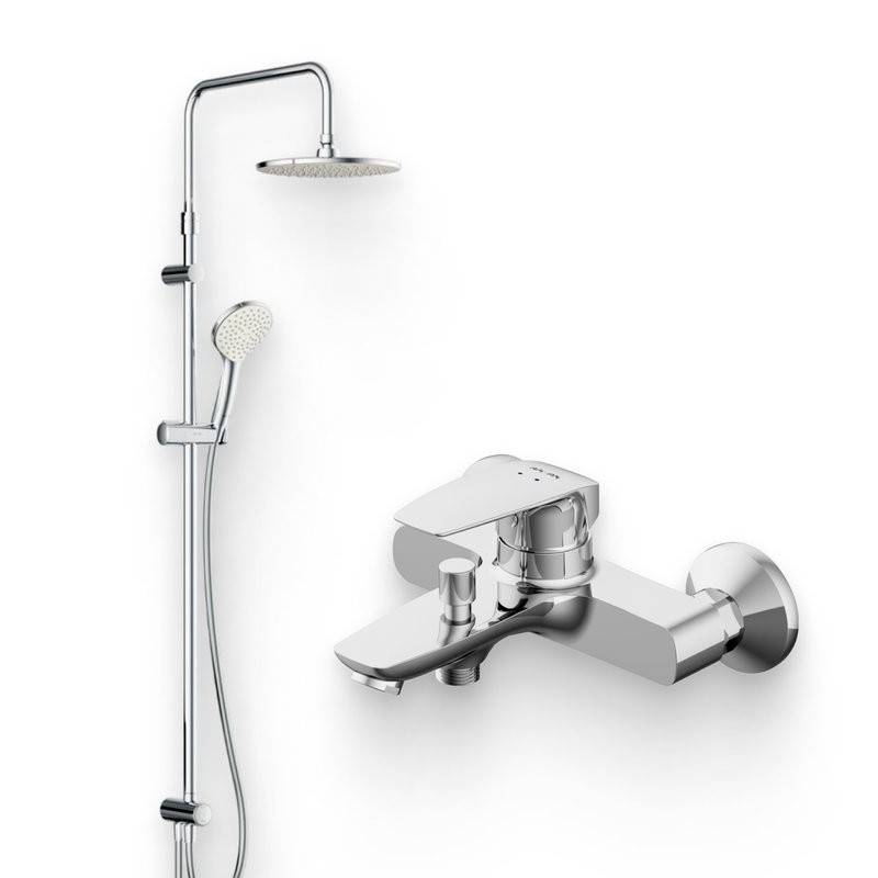 Душевой комплект Смеситель AM.PM Tender F45A10000 + Стойка Gem F0790000