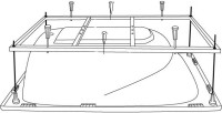 Акриловая ванна Riho Lusso 180x90 см, встраиваемая, белая, с каркасом, со сливом-переливом
