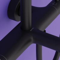 Душевая стойка Sancos Game SC3001MB с термостатом, черный матовый