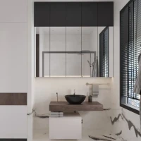 Мебель для ванной комнаты VitrA Ольборг 50: столешница 100 без отверстий, дуб карпентер + тумба 50