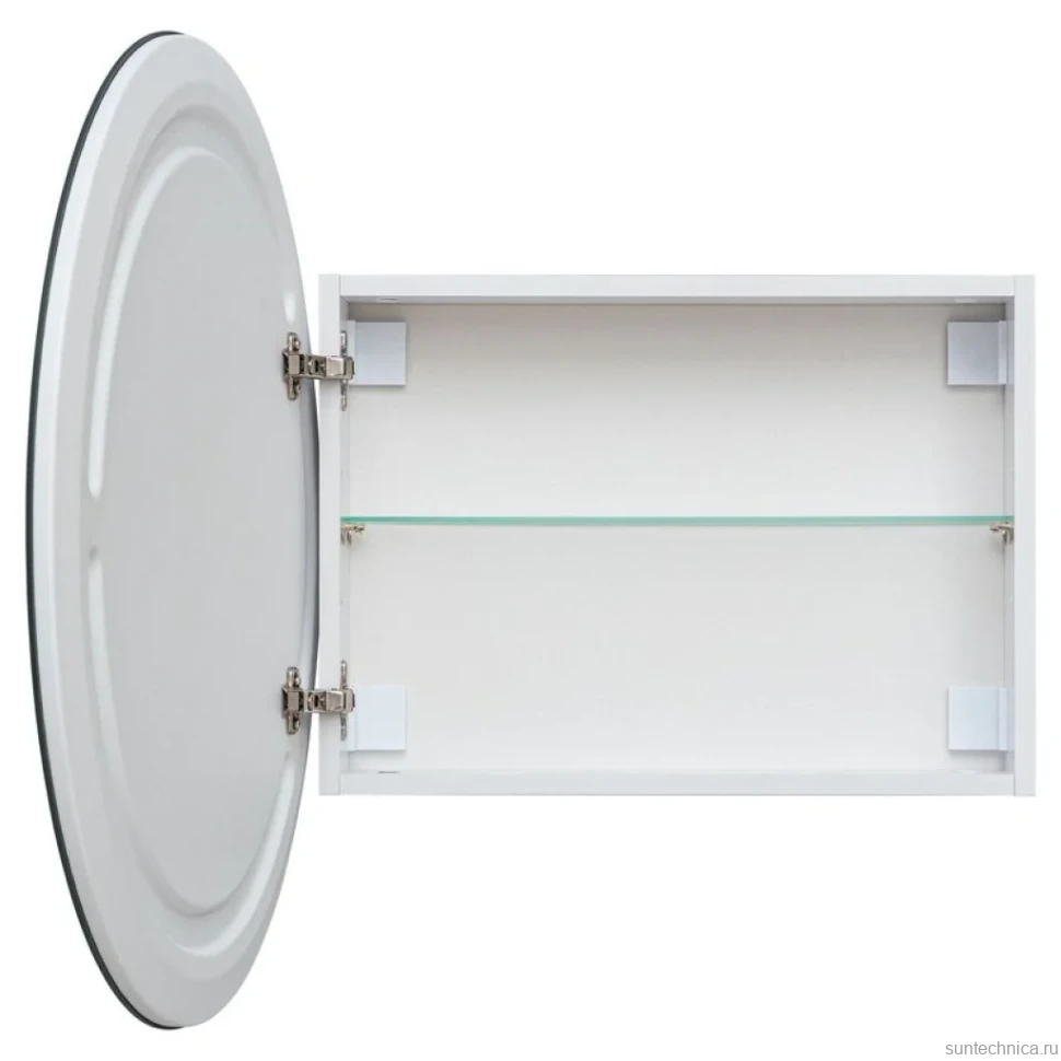 Шкаф с зеркалом в ванную с подсветкой Aquanet Оптима 80 белый, с LED подсветкой
