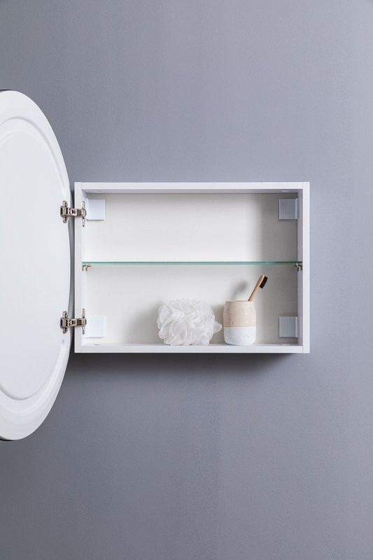 Шкаф с зеркалом в ванную с подсветкой Aquanet Оптима 80 белый, с LED подсветкой