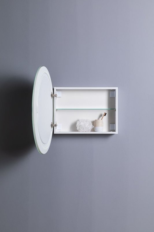 Шкаф с зеркалом в ванную с подсветкой Aquanet Оптима 80 белый, с LED подсветкой