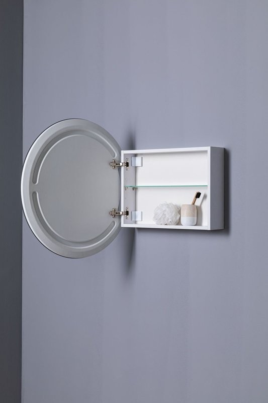 Шкаф с зеркалом в ванную с подсветкой Aquanet Оптима 80 белый, с LED подсветкой