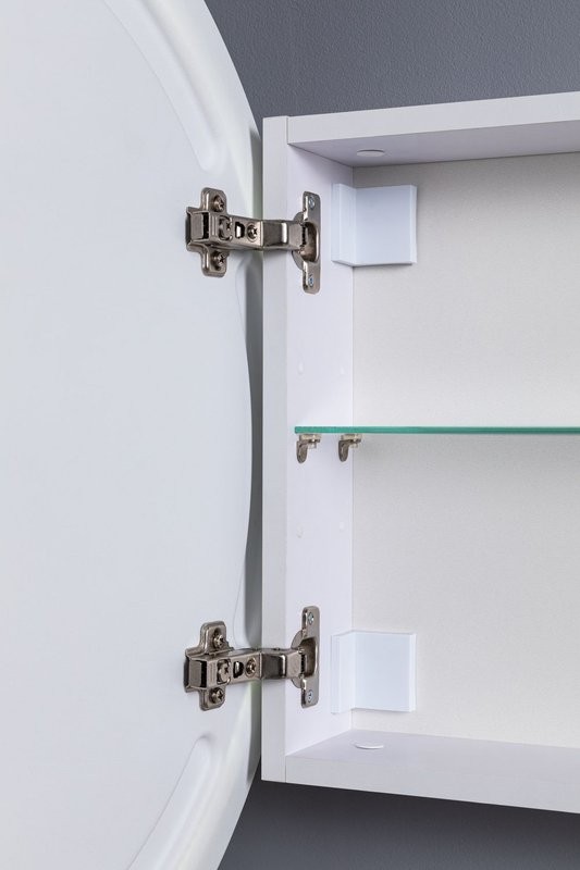 Шкаф с зеркалом в ванную с подсветкой Aquanet Оптима 80 белый, с LED подсветкой