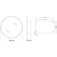 Шкаф с зеркалом в ванную с подсветкой Aquanet Оптима 80 белый, с LED подсветкой