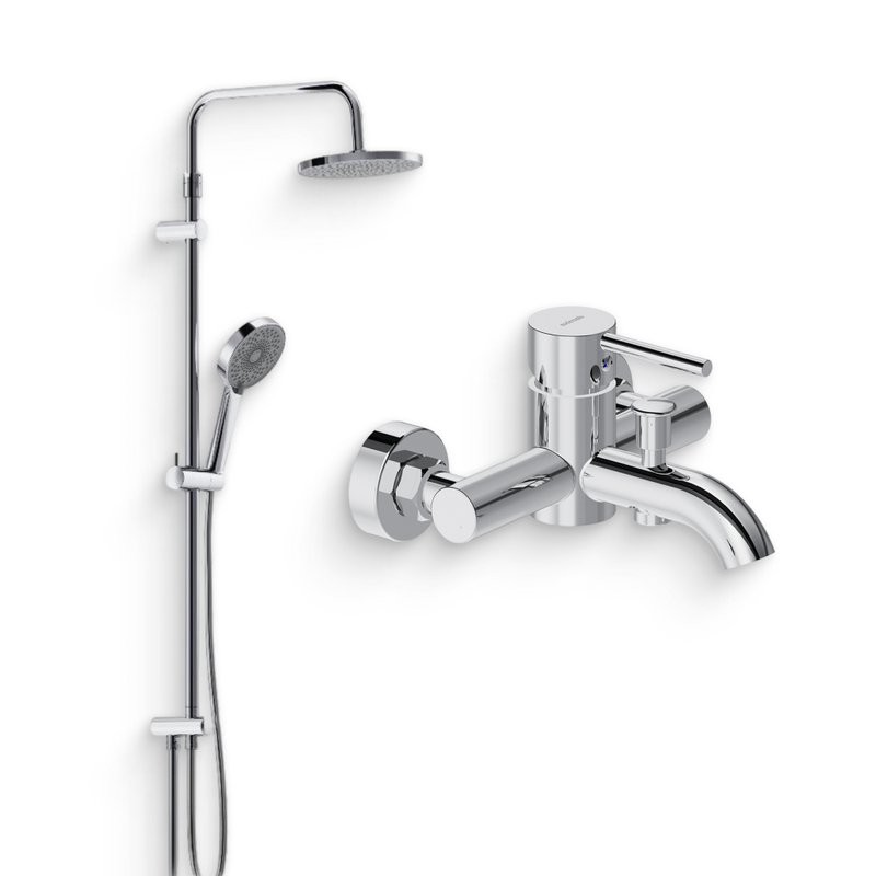 Душевой комплект Смеситель Damixa Scandinavian Pure 361000000 + Стойка Apollo 947000000