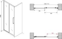 Душевая дверь в нишу Abber Schwarzer Diamant AG30170BH 170 см, профиль черный, стекло прозрачное