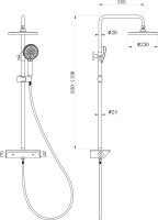 Душевая стойка beWash BV1TMSS6676 черный