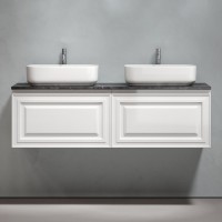 Тумба с раковиной Sancos Very 140 bianco, столешница черный мрамор TT140A1X, раковина CN5043