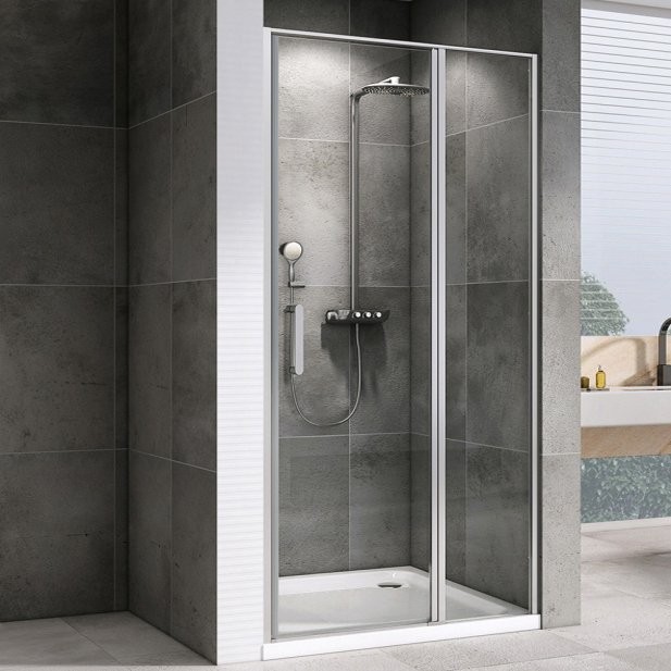 Душевая дверь в нишу Abber Sonnenstrand AG04130S 130 см, профиль хром, стекло прозрачное