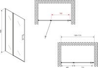 Душевая дверь в нишу Abber Sonnenstrand AG04130S 130 см, профиль хром, стекло прозрачное