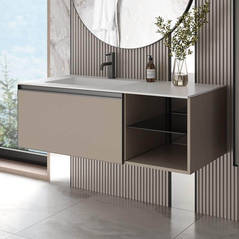 Тумба под раковину без столешницы Armadi Art Quatro 6 120 daphne, профиль anthracite