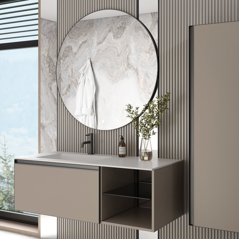 Тумба под раковину без столешницы Armadi Art Quatro 6 120 daphne, профиль anthracite