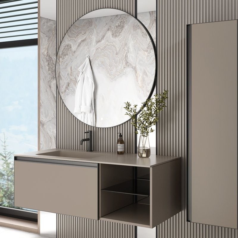 Тумба под раковину без столешницы Armadi Art Quatro 6 120 daphne, профиль anthracite