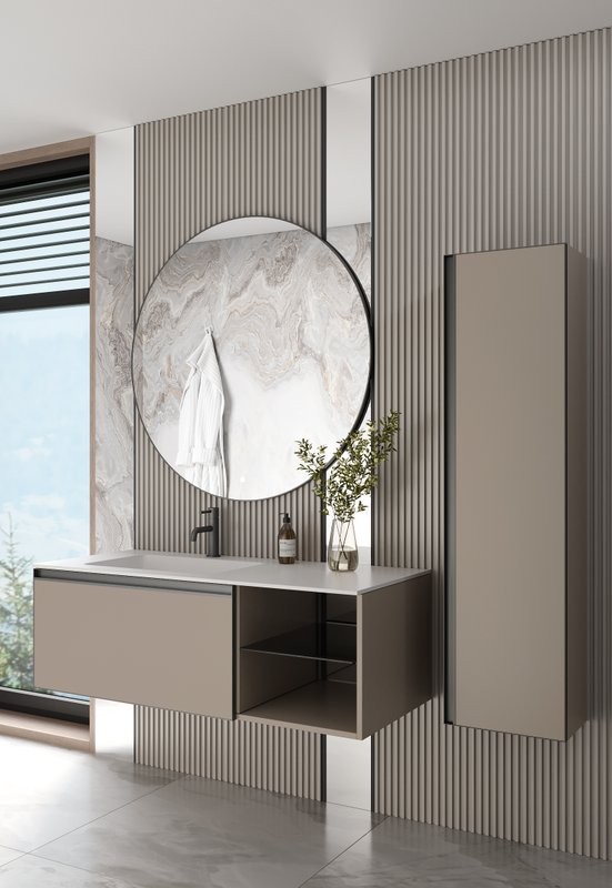 Тумба под раковину без столешницы Armadi Art Quatro 6 120 daphne, профиль anthracite