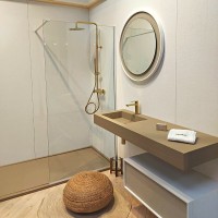 Душевая стойка Ramonsoler Tzar 345402RM250OC золото, с термостатом