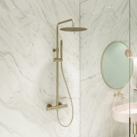 Душевая стойка Ramonsoler Tzar 345402RM250OC золото, с термостатом