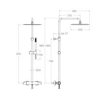 Душевая стойка Ramonsoler Tzar 345402RM250OC золото, с термостатом