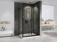 Душевой уголок Abber Sonnenstrand AG07120B-S100B 120x100, профиль черный, стекло прозрачное