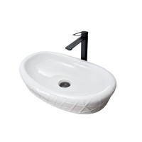 Накладная раковина GID Creativo 777s 60 глянцевая белая, овальная, фаянс